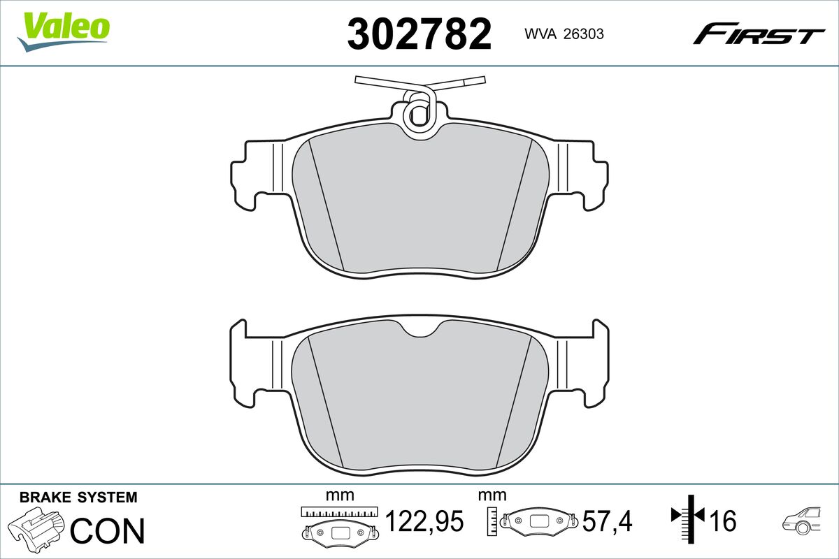 VALEO Fékbetét, mind 302782_VALEO